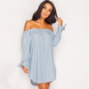 Women Off Shoulder Tops Summer Mini Shirt Dress